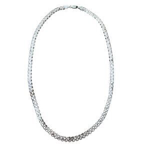 Sterling Silver Vintage Milos  Mesh Necklace Made in Italy - 20 in length